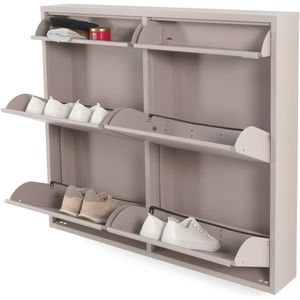 Spinder Design schoenenkast Billy 6 - Silky Taupe - 8 paar schoenen - Staal