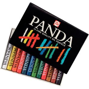 Panda oliepastels - 12 stuks
