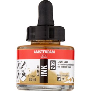 Amsterdam Acrylic Inkt Fles Lichtgoud 802
