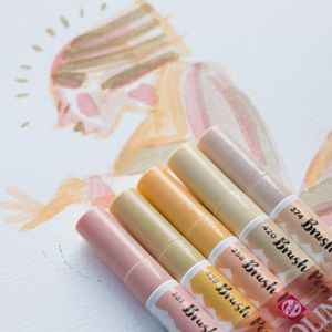 Ecoline Brush Pen set Beige Roze | 5 kleuren