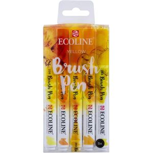 Ecoline Brush Pen set Geel | 5 kleuren