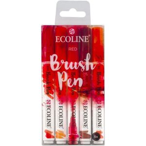 Talens Ecoline 5 Brush Pens ''Red''