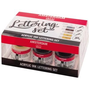 Amsterdam Lettering set 6 Flacons 30ml Acrylic Ink Acrylinkt