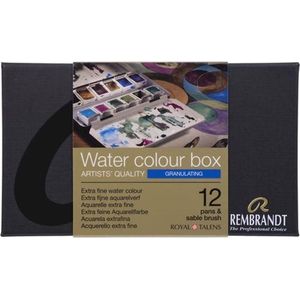 Rembrandt Watercolour metal tin set Granulating Colour Selection  12 pans + brush