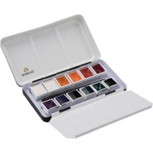 Aquarelverf metalen set Dekwit Mengkleuren - 12 napjes + penseel | 8712079440572 | Verf