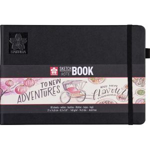 Schetsboek Sakura 80 witte vellen 140gr 210x148mm zwart
