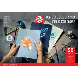 Talens gekleurd tekenpapier, koude kleuren, ft A4