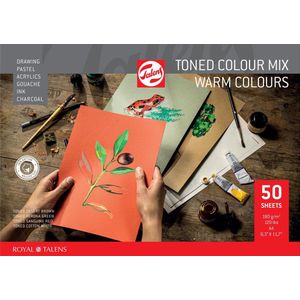 Talens Toned paper blok warm colours A4