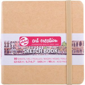 Schetsboek Talens Art Creation 80 witte vellen 140gr 120x120mm kraft