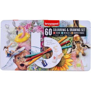 Tekenset bruynzeel creatieve kunstenaars 60 stuks