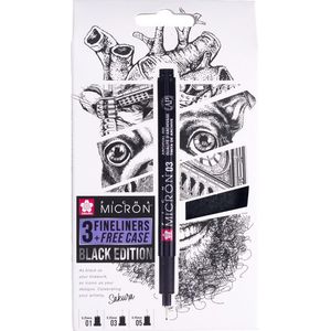 Sakura Pigma Micron Black Edition Set und kostenlose Pole, 3st