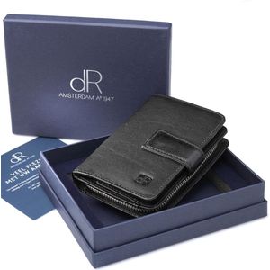 Heren portemonnee met ritssluiting | Portefeuille heren | 4 Creditcardvakken, muntgeldvak & briefgeldvak | Beurs heren | Portemonnee heren met rits | RFID | Perfect cadeau voor mannen | Canyon - 2225 Black