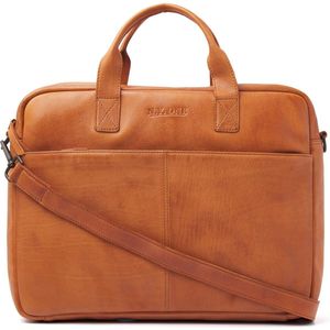 N.Y. one A4 Werktas | Zakelijke leren werktas | Werktas heren | Werktas dames | Aktetassen | Werktas heren schoudertas | Laptoptas | Laptoptas heren | laptoptas 15.6 inch | Tampa - 933619 Camel