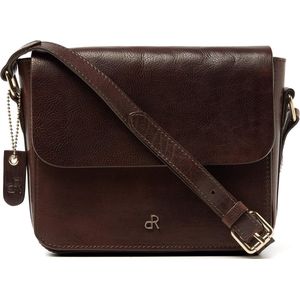 dR Amsterdam Schoudertas | Schoudertas dames | Crossbody tas dames | Handtassen dames | Leren schoudertas | Milan - 283699 Brown
