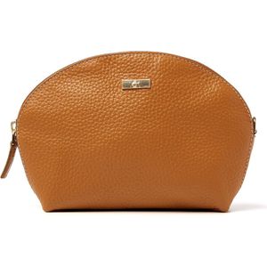 Make-up tasje met spiegel van dR Amsterdam | Klein make-up etui | Spiegeltasje leer | Dames make-up tasje | Compact etui voor make-up en 3 creditcards Mint - 110630 Golden Oak