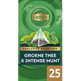 Lipton thee Exclusive Selection, Groene Thee Munt, doos van 25 zakjes