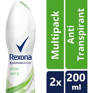 Rexona Women Fresh Aloe Vera - 200 ml - Deodorant Spray - 2 stuks - Voordeelverpakking