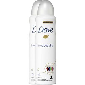Dove Invisible Dry Anti-transpirant Deodorant - 2 x 150 ml - Voordeelverpakking