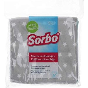 Sorbo Microvezeldoeken met sterrenmotief, microvezel, sterprint, 30 x 30 cm