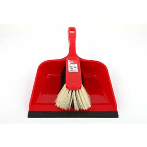 Stoffer en Blik - Rood - Kunststof - Inclusief Ophangoog