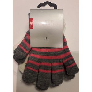 LTBD kinderhandschoenen - Kids Size - 2 paar (1x roze/grijs en 1x wit)