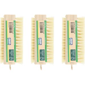 Vero® | 3 x Nagelborstel hout tampico + haak | FSC® hout | dubbelzijdig