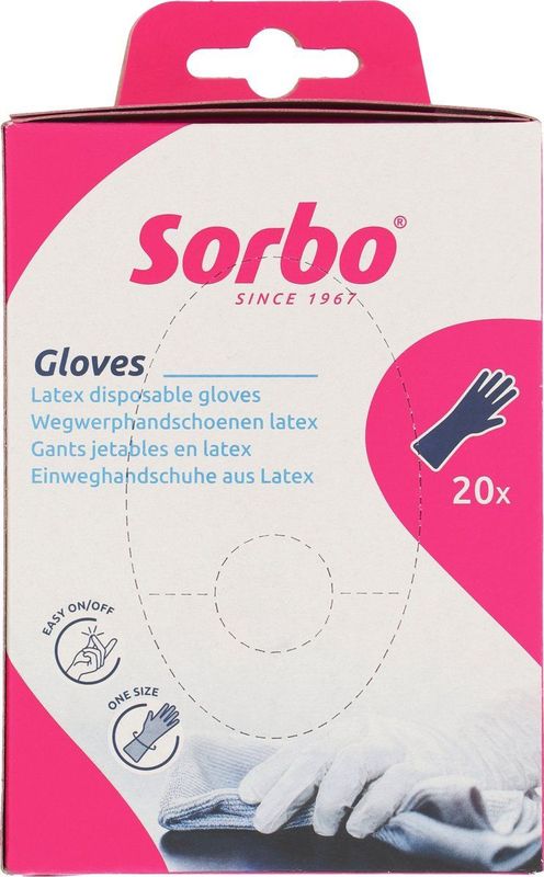 Sorbo Wegwerphandschoen - Latex - Wit - Poedervrij - 20 Stuks