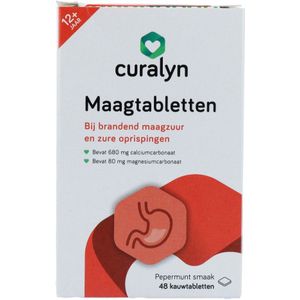 Curalyn - Maagtabletten - Pepermunt - 48 Stuks - Glutenvrij