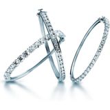 Diamonfire - Zilveren Bangle - Zirkonia in Railzetting - 60 mm