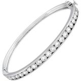 Diamonfire - Zilveren Bangle - Zirkonia in Railzetting - 60 mm