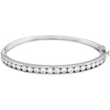 Diamonfire - Zilveren Bangle - Zirkonia in Railzetting - 60 mm