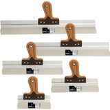 Superprof houten spackmessen bak incl. 5 spackmessen met soft handgreep