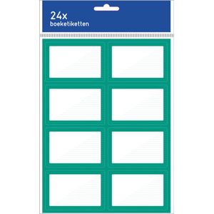 Kangaro Boeketiketten - 7,5 X 5 cm - Pak A 24 Stuks - Groen/Wit - K-58133