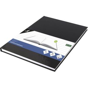 Kangaro schrift - A4 - lijn - 160 pagina's - 80 grams - harde kaft - zwart - K-5520