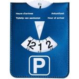 Kangaro parkeerschijf - draaibaar - blauwe kunstlederen houder - K-0035D220