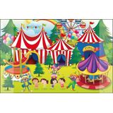 Kangaro Bureau Onderlegger - 38x58cm - Circus - Antislip - met Insteekvakken - K-0014D109