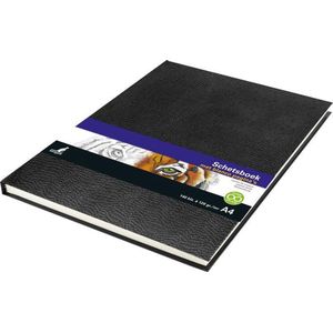 Kangaro schetsboek A4 - zwart - hardcover - 140 blanco pagina's - 120 grams papier - schetsblok - schetsboeken - K-5321