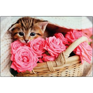 Kangaro bureau onderlegger - 38x58cm - Kitten - antislip - met insteekvakken - K-0014D118