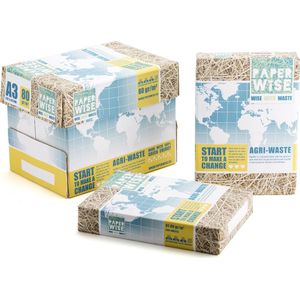 PaperWise - Printpapier wit A3 - 80 grams - duurzaam, milieuvriendelijk door gebruik agrarisch restmateriaal, gecertificeerd voor archivering tot 100 jaar - doos a 5 x 500 vel