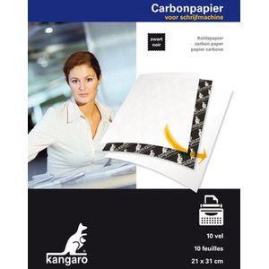 Kangaro carbonpapier - A4+ - 10 vel - zwart - K-7800966