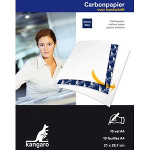 Kangaro carbonpapier - A4 - 10 vel - blauw - K-7900086