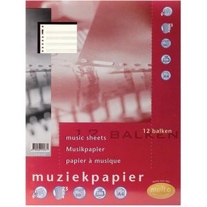 Multo ringbandinterieur - A4 - 23-gaats - muziekpapier 100 grams - 50 vel - MU-3007310130