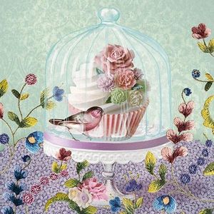 papieren lunch servetten - Cupcake in Glass