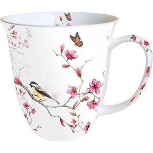 Ambiente beker ""Bird & Blossom White