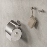 Geesa Nemox Toiletaccessoireset - Toiletborstel met houder - Toiletrolhouder met klep - Handdoekhaak - RVS geborsteld 91650005115