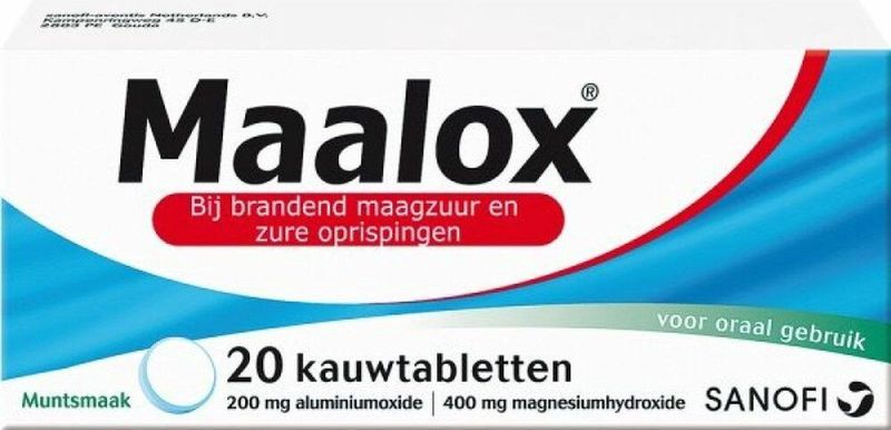 Maalox Kauwtabletten Muntsmaak - 1 x 20 tabletten