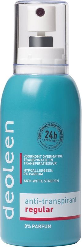 Deoleen - Regular Pompspray - Anti-transpirant - 0% Parfum - 48 Uur Effectief