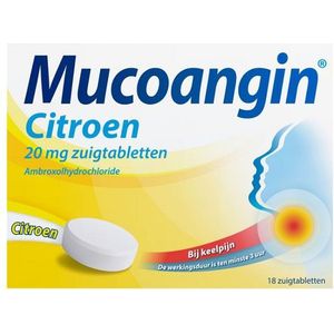 Mucoangin Ambroxol 20mg Citroen Zuigtabletten