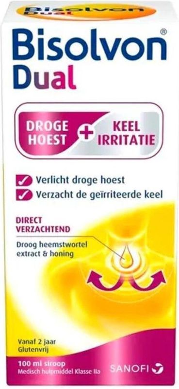 Bisolvon Dual Droge Hoest + Keelirritatie Siroop - 100 ml
