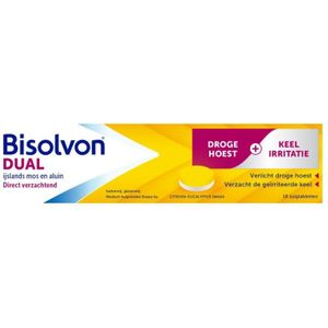 Bisolvon Dual Droge Hoest Keelirritatie 18 tabletten